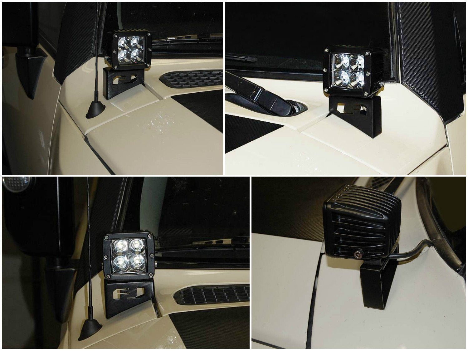 40W CREE LED Pods with Front Cowl Mounting Brackets for 2007-2014 Toyota FJ Cruiser - Off-Road Lighting, Fog Lights, Adventure Vehicle Upgrades