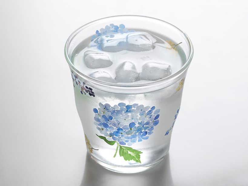 Blue Hydrangea Flower Pattern Glass Mug - Elegant Coffee & Tea Drinking Cup for Women, Perfect Gift for Wife & Girls - Ideal for Home, Office & Gifts