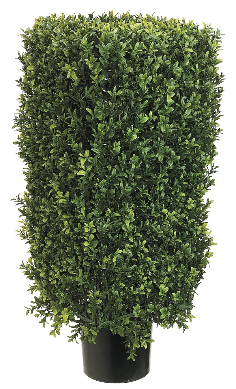 30-Inch Silk Boxwood Topiary Plant - Green/Two-Tone for Home Decor