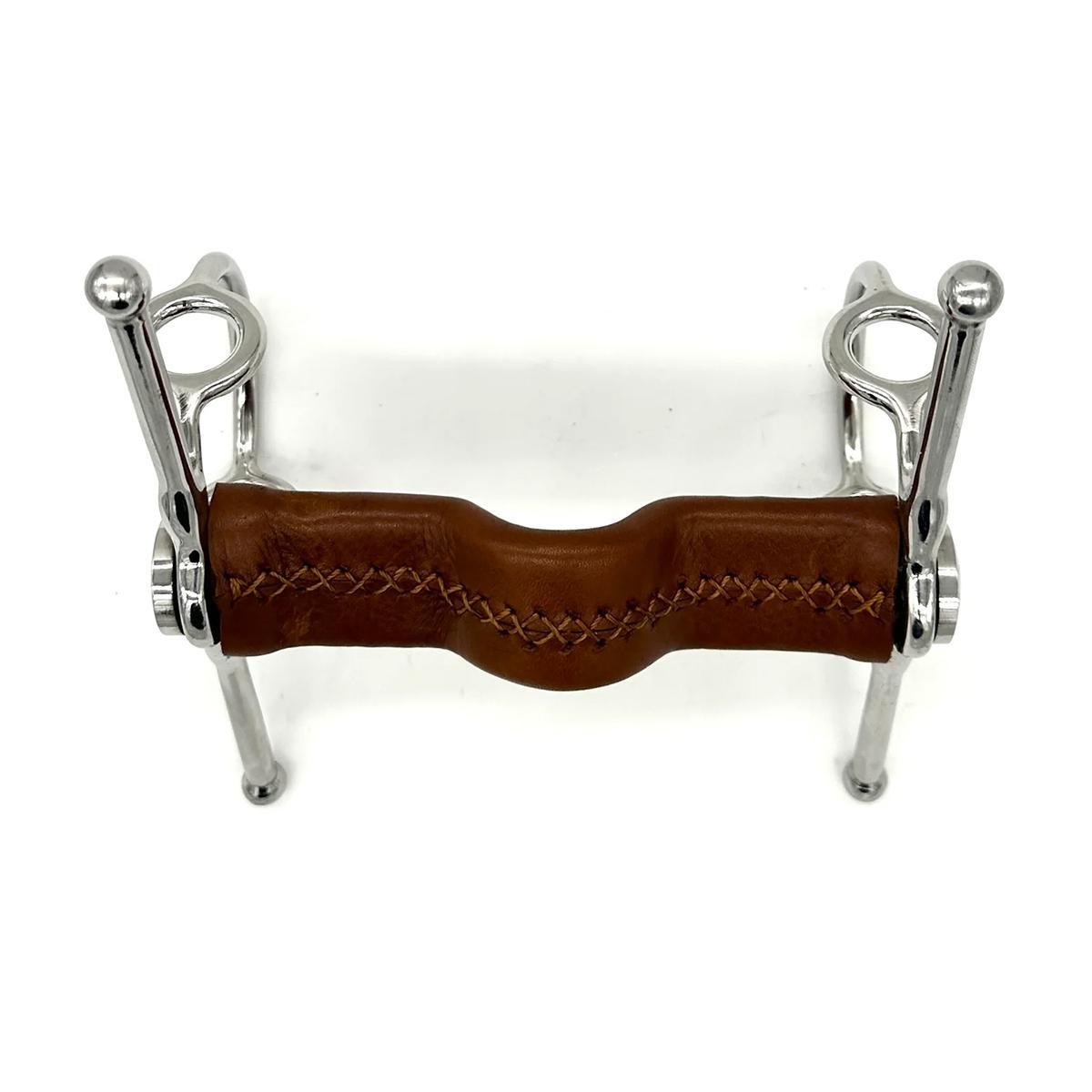 AJR Leather Covered Sam Marsh Nelson Gag Bit - English Horse Riding Bit for Training & Control - Perfect for Western Riding, Dressage & Show Jumping
