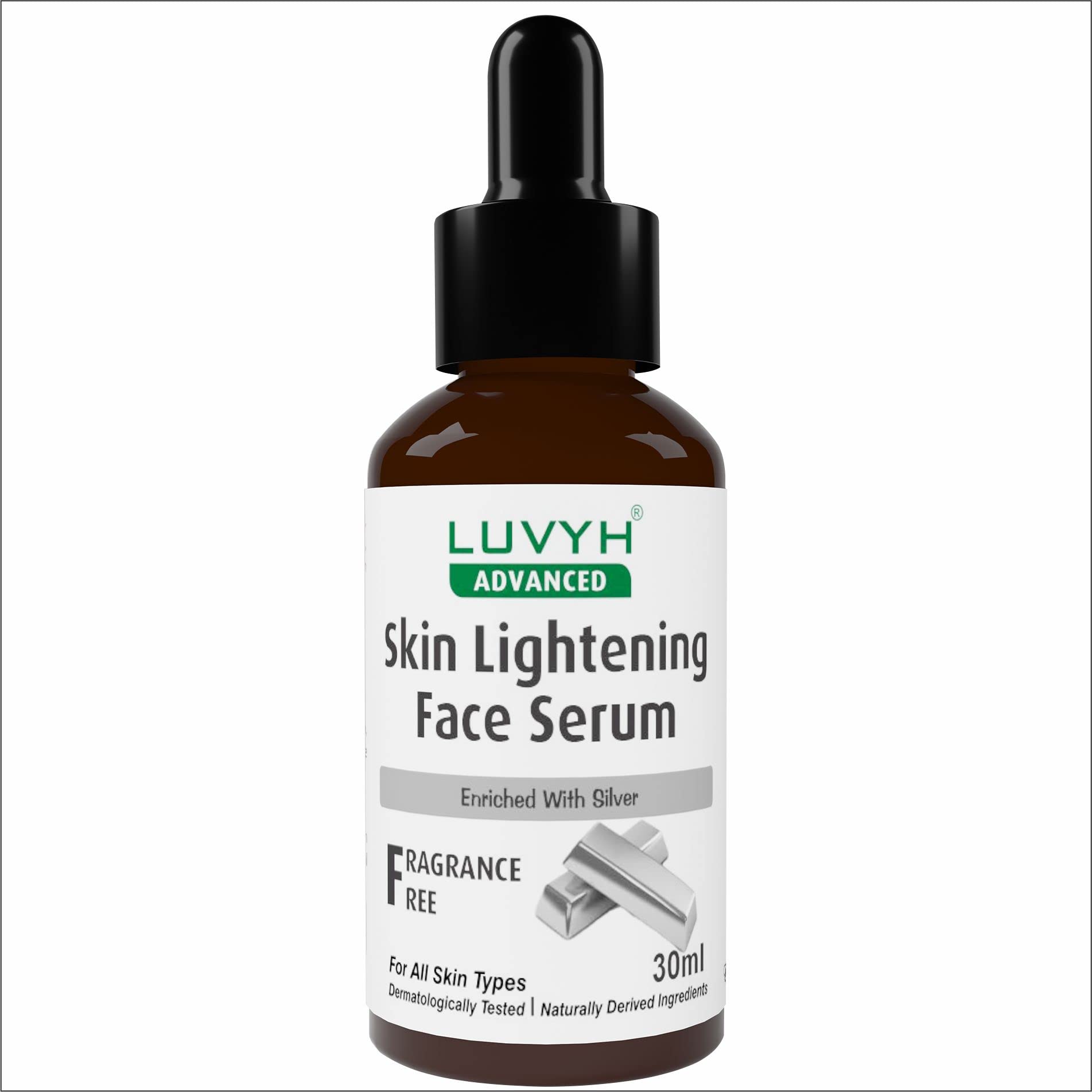 Luvyh Skin Lightening Face Serum for Glowing & Radiant Skin - Fades Acne Marks & Dark Spots | Non-Sticky Brightening Formula | Hydrating & Moisturizing Treatment for All Skin Types (30ml) | Perfect for Daily Skincare Routine & Nighttime Use