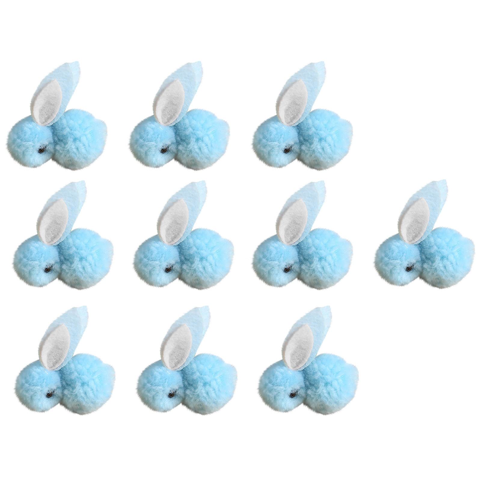 10PCS MUU Easter Bunny Dwarf Ornaments - 3D Plush Bunny DIY Decorations for Easter (2 Inch) - Perfect for Easter Tree Decor, Gift Baskets & Spring Home Decor