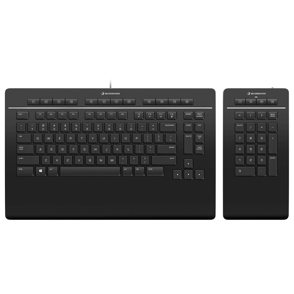 3Dconnexion Keyboard Pro with Numpad - Ergonomic CAD Design Keyboard (3DX 700090) for 3D Modeling, Engineering & Graphic Design Workstations