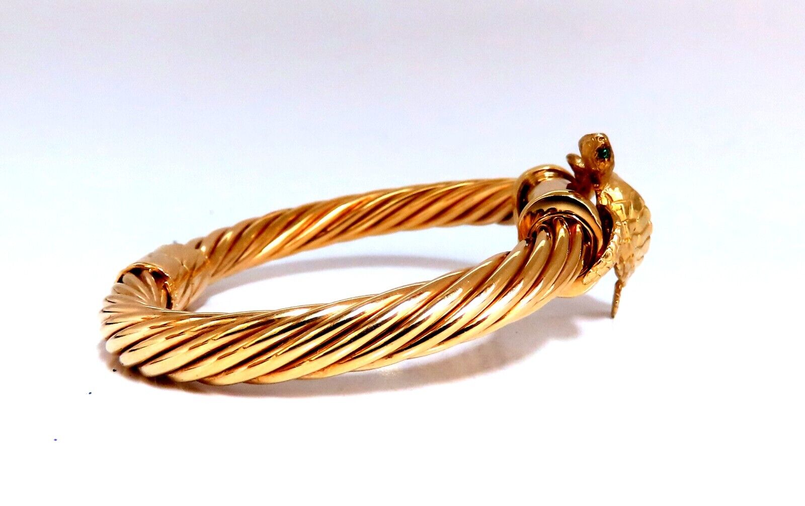 14kt Gold Turtle Candy Cane Twist Bangle Bracelet - Elegant Jewelry Gift for Women, Perfect for Christmas, Birthdays & Everyday Wear