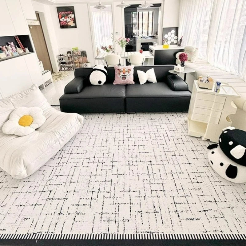 Modern Velvet Geometric Area Rug - Waterproof & Spillproof - Perfect for Living Room, Bedroom, Dining Room & High Traffic Areas