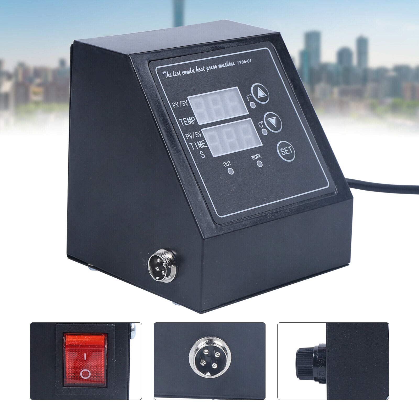 Digital Dual Display Heat Press Control Box 110V US Plug - Precise Temperature Controller for Mug, Plate, Stone Photo & T-Shirt Heat Press Machine - Perfect for Custom Printing, Sublimation & DIY Craft Projects