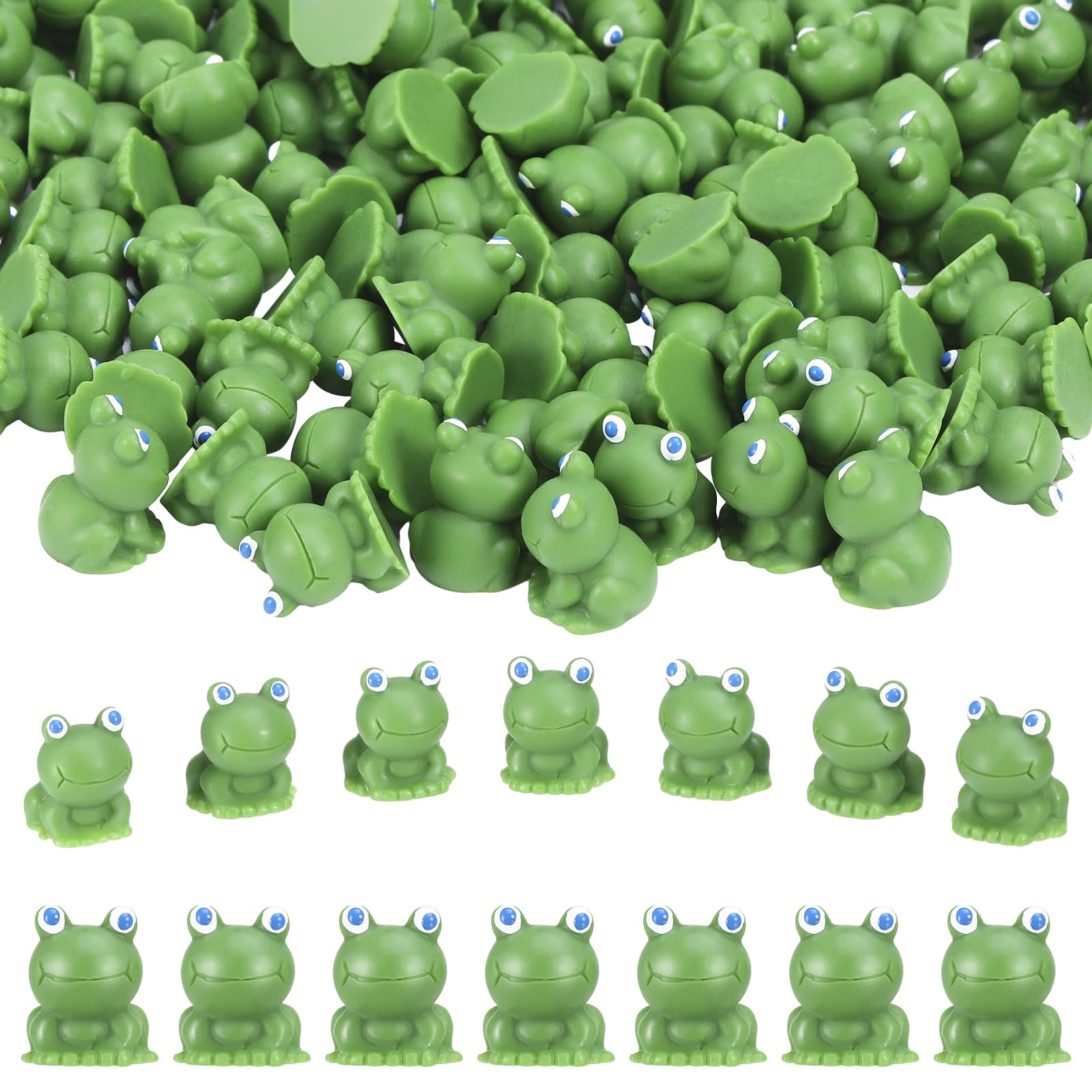 50PCS Mini Resin Frog Figurines, Cute Green Frogs for Fairy Garden, DIY Home Decor, Terrarium, Moss Landscape Craft - Perfect for Fairy Gardens, DIY Projects, and Miniature Scenes