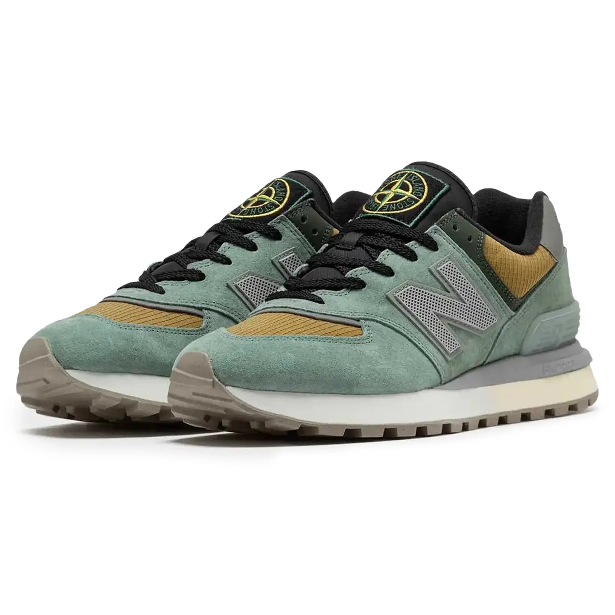 Stone Island x New Balance 574 Legacy Light Green Sneakers - Men's Casual Running Shoes for Streetwear & Urban Fashion