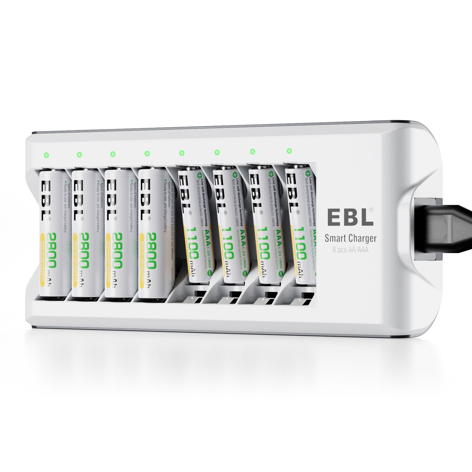 EBL AA AAA Rechargeable Batteries with Upgraded 808 Fast Charger - Perfect for Cameras, Toys, Flashlights & Electronic Devices