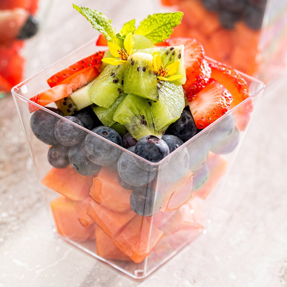 8 oz Square Clear Plastic Large Kova Cup - 2 3/4