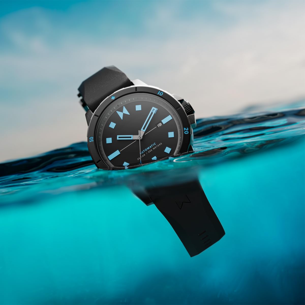 MVMT Men's Minimalist Sport Automatic Watch - Waterproof, Stainless Steel, Casual & Dress Wear for Everyday, Work & Outdoor Activities