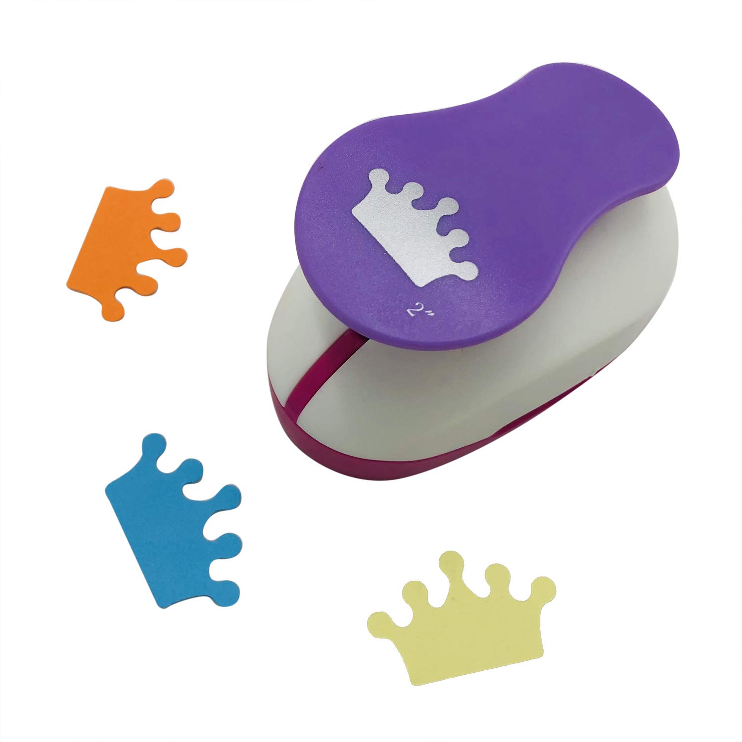 3-Piece Hole Punch Set - 2 Inch, 1 Inch & 5/8 Inch Paper Punches for Scrapbooking, DIY Crafts, Card Making & Office Use (Crown Design)