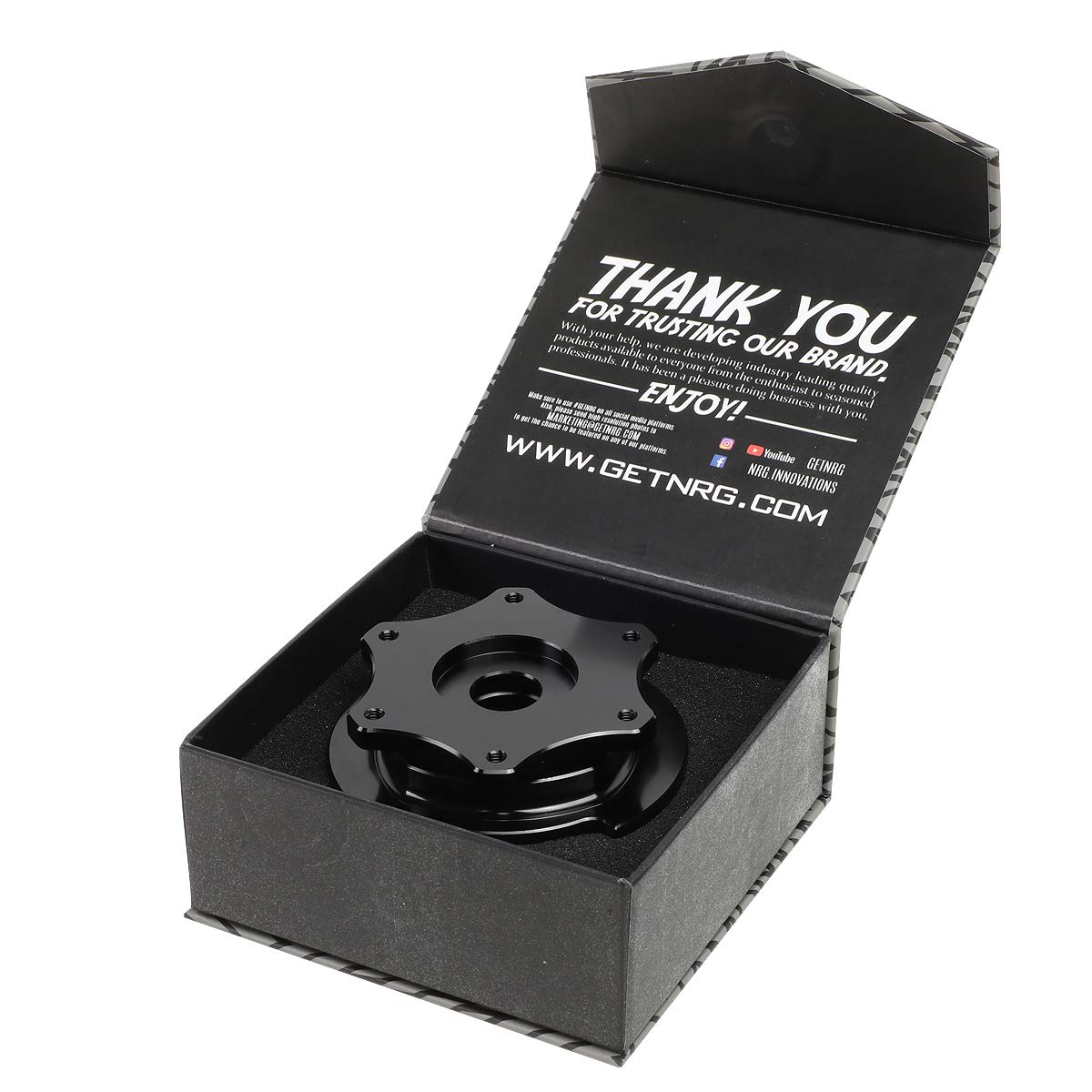 NRG Innovations SRK-R200BK-BK SFI 42.1/6 Certified Quick Release Steering Wheel Adapter - Black | Compatible with Racing Simulators & Custom Car Builds | Perfect for Drifting, Track Days & Gaming Setups