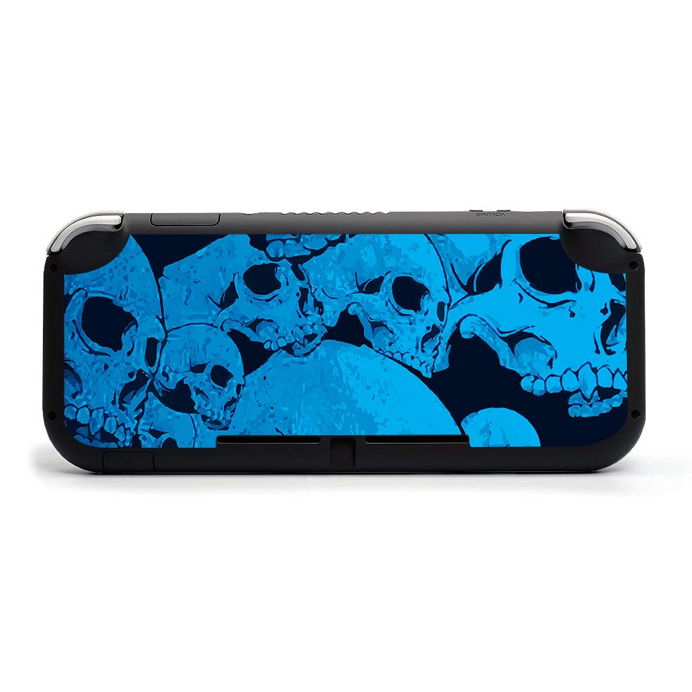 MightySkins Protective Vinyl Decal Wrap Cover for Nintendo Switch Lite - Blue Skulls Design | Durable, Customizable & Easy to Apply Skin | Made in USA | Perfect for Gaming, Travel & Personalization