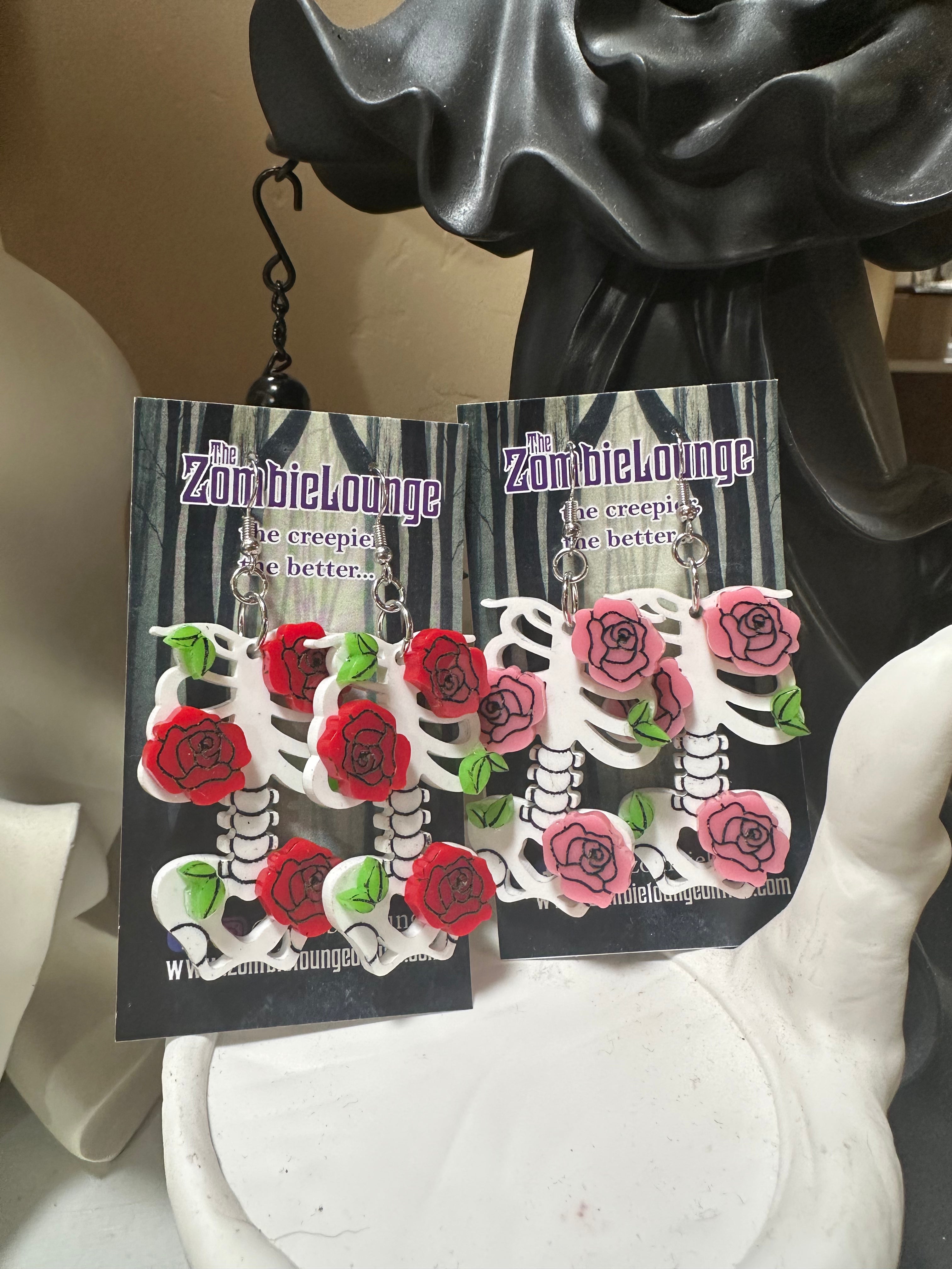 Lovely Bones Earrings - Dainty Skeleton Jewelry for Women, Gothic Boho Style Stud or Dangle Earrings - Perfect for Halloween, Day of the Dead, Punk Fashion & Alternative Outfits
