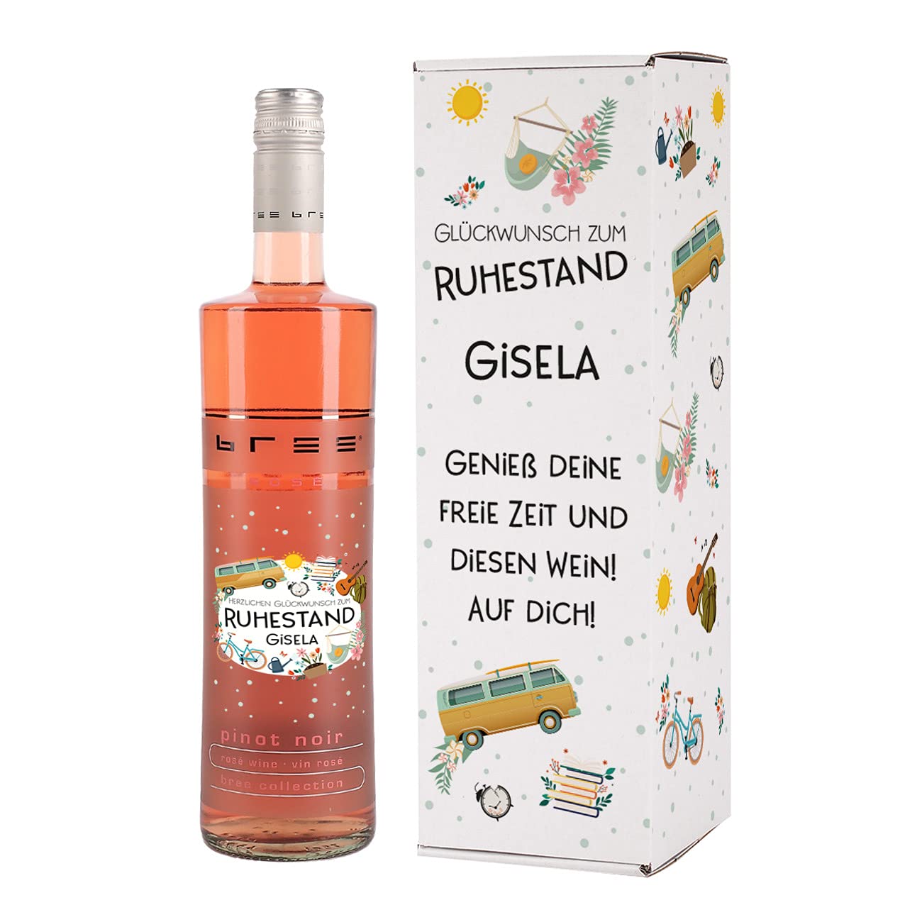 Herz & Heim® Bree Wein 0.75L Rose Wine - Retirement Farewell Gift with Printed Gift Box | Perfect for Retirement Parties, Celebrations & Special Occasions