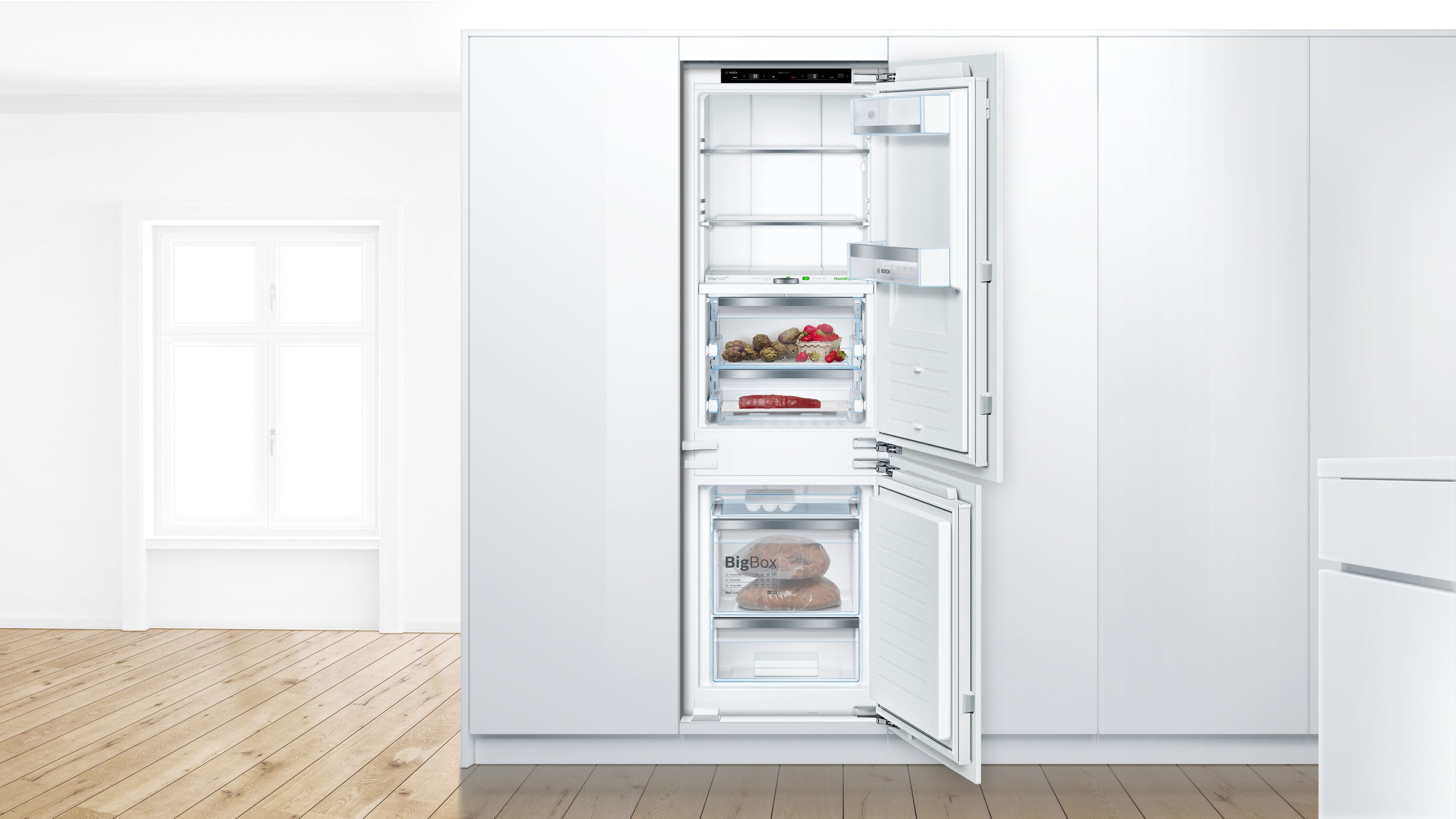 Bosch 800 Series 24-Inch Custom Panel Ready Bottom Freezer Refrigerator - 8.3 Cu.Ft Capacity, Fully Integrated Design for Seamless Kitchen Look - Perfect for Modern Homes, Open Kitchens & Luxury Appliance Upgrades