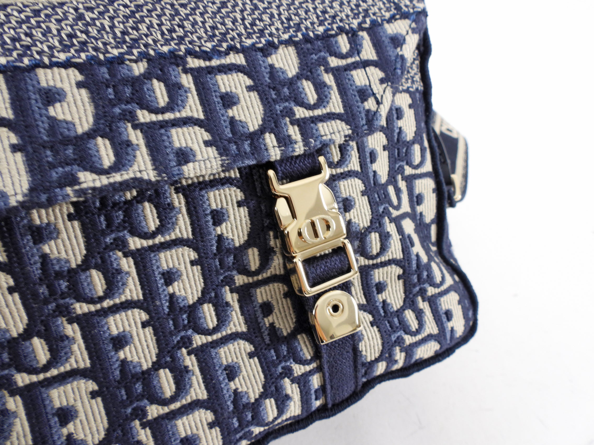 Christian Dior Navy Oblique Diorcamp Monogram Canvas Messenger Bag for Women - Luxury Designer Crossbody Bag for Work, Travel & Everyday Use