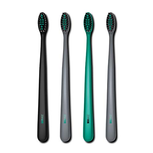 4 Pack Ultra Soft Manual Toothbrushes for Adults - Pro-Flex Bristles with Medium Tips (Green) | Gentle Dental Care for Sensitive Teeth & Gums | Perfect for Travel, Daily Oral Hygiene & Gift Giving