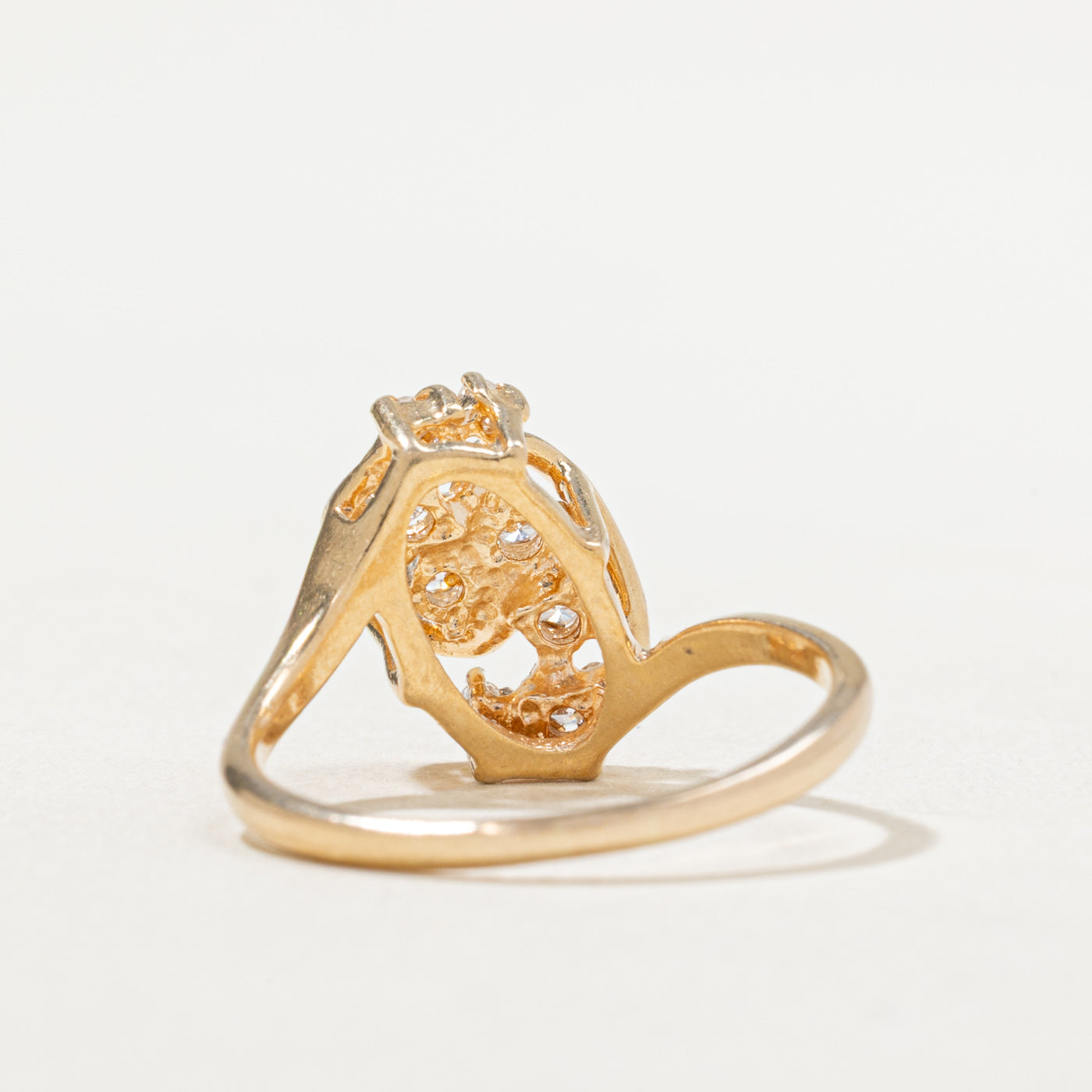 0.17ctw Diamond Waterfall Abstract Ring - Size 8.25 | Elegant Dainty Jewelry for Women | Perfect for Weddings, Anniversaries & Special Occasions