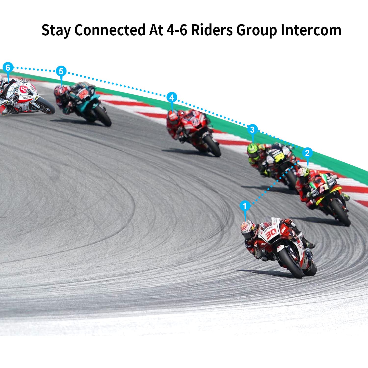 S-9 Motorcycle Helmet Bluetooth Headset - 2000m Range, 6-Way Intercom with CVC Noise Cancellation, IP65 Waterproof, Hands-Free & GPS Support (2 Pack) - Perfect for Group Rides, Commuting & Adventure Touring
