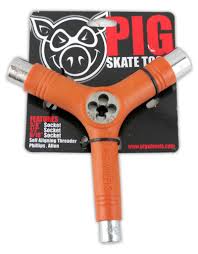 Pig Skate Tool - Professional Skateboard Multi-Tool for Adjusting Trucks & Bearings | Perfect for Skateboarders & Longboarders | Use at Skate Parks, Home, or On-the-Go