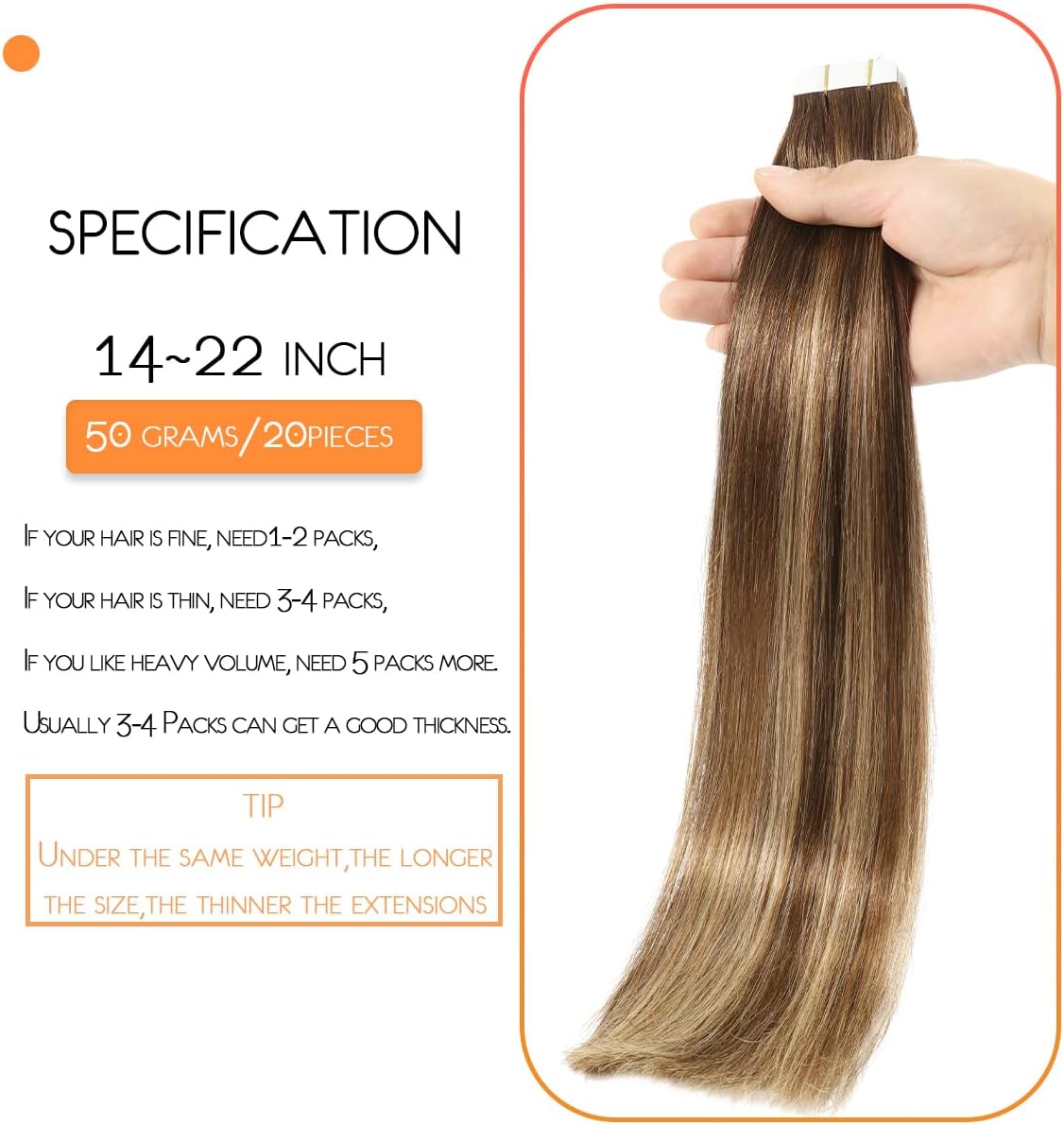 Seamless Skin Weft Tape for Human Hair Extensions - Invisible Hair Integration for Natural Look | Perfect for Daily Wear, Special Occasions & Styling