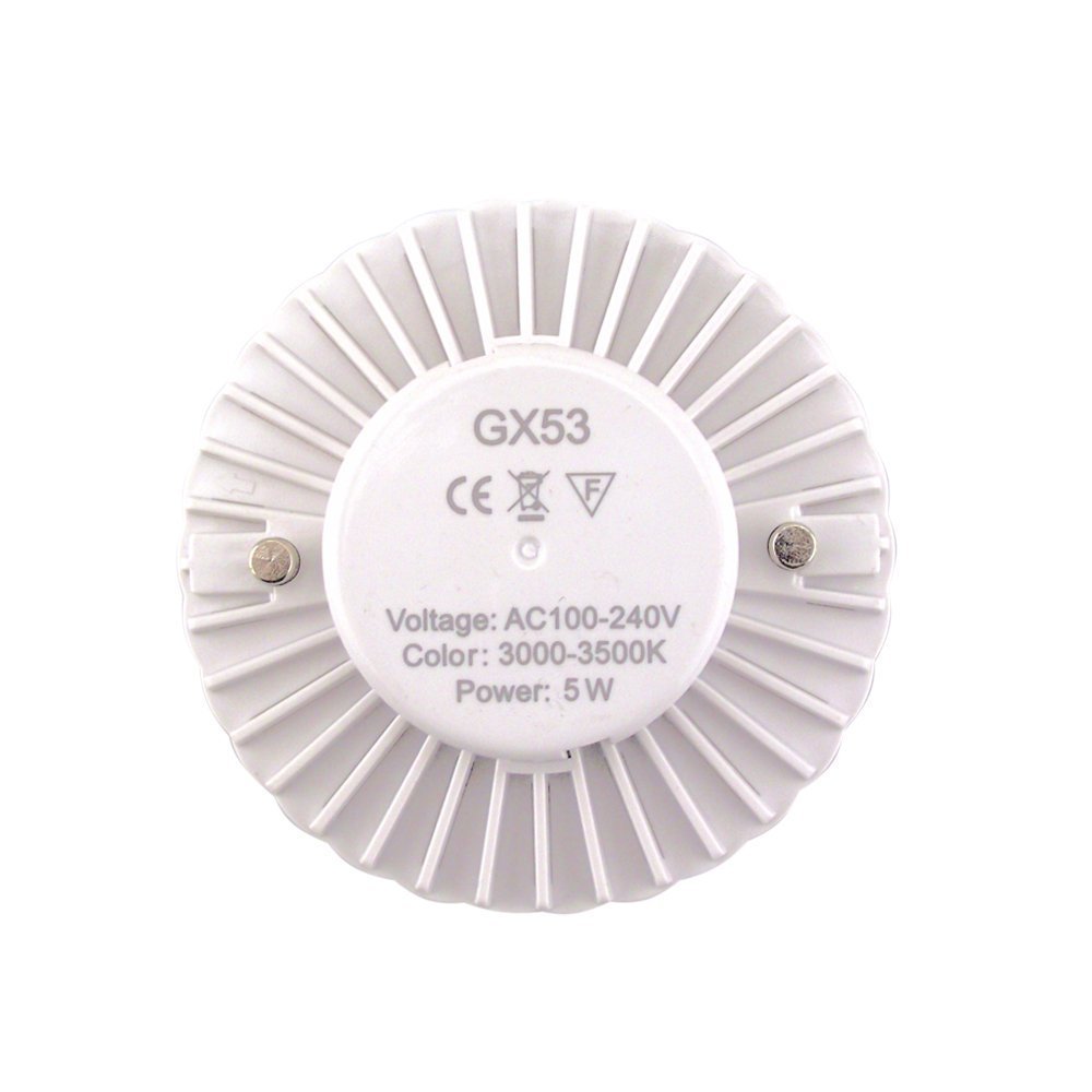 Bonlux Gx53 LED Bulb 5W, Warm White 3000K Gx53 LED Light Bulbs for Under Cabinet Lighting, Ceiling Lights, Showcase & Shop Display - Energy Efficient Puck Lights (4 Pack) - Perfect for Kitchen, Retail Stores & Home Decor