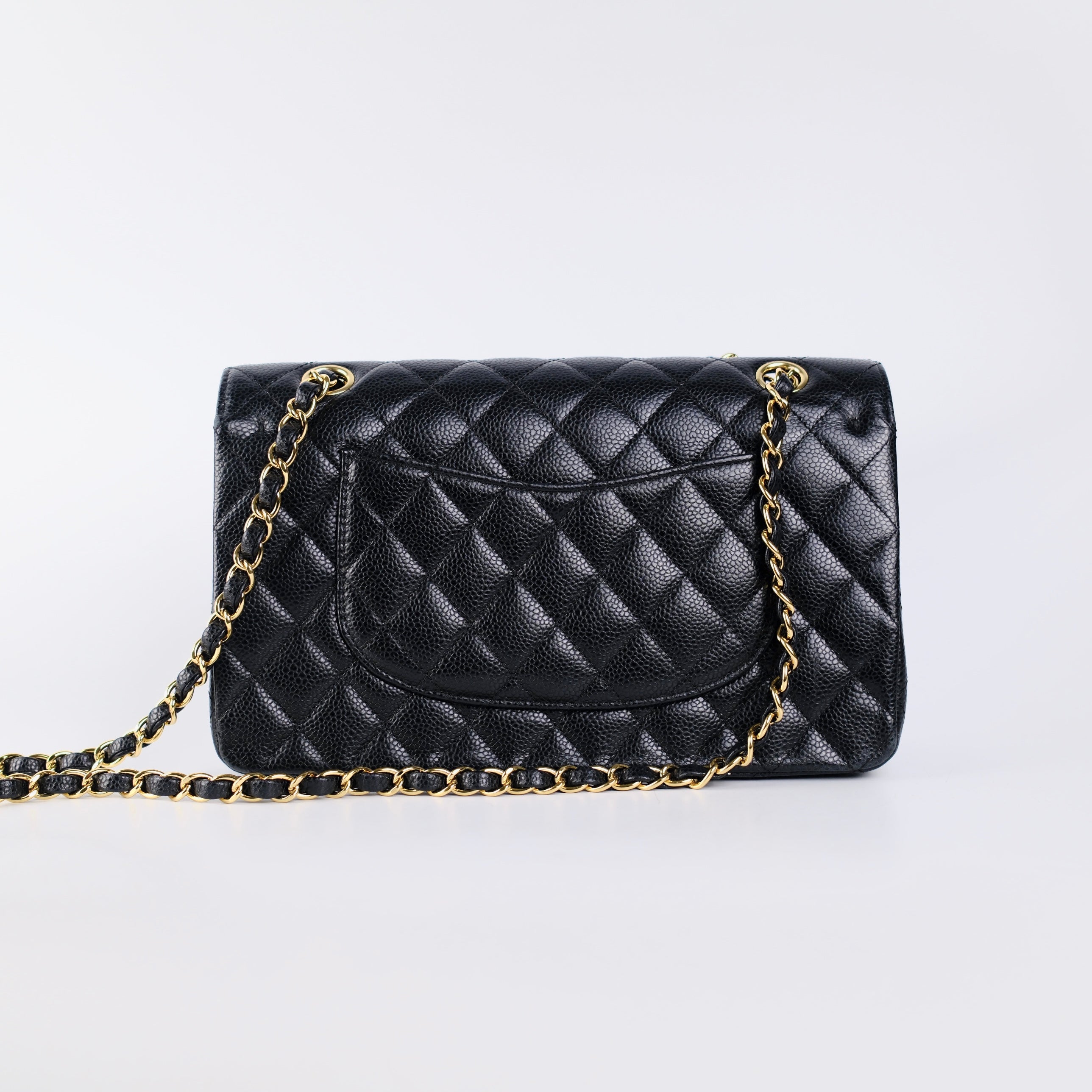 Authentic Chanel Medium M/L Black Caviar Classic Flap Bag 23 Series - Luxury Handbag for Women, Perfect for Parties, Work & Everyday Elegance