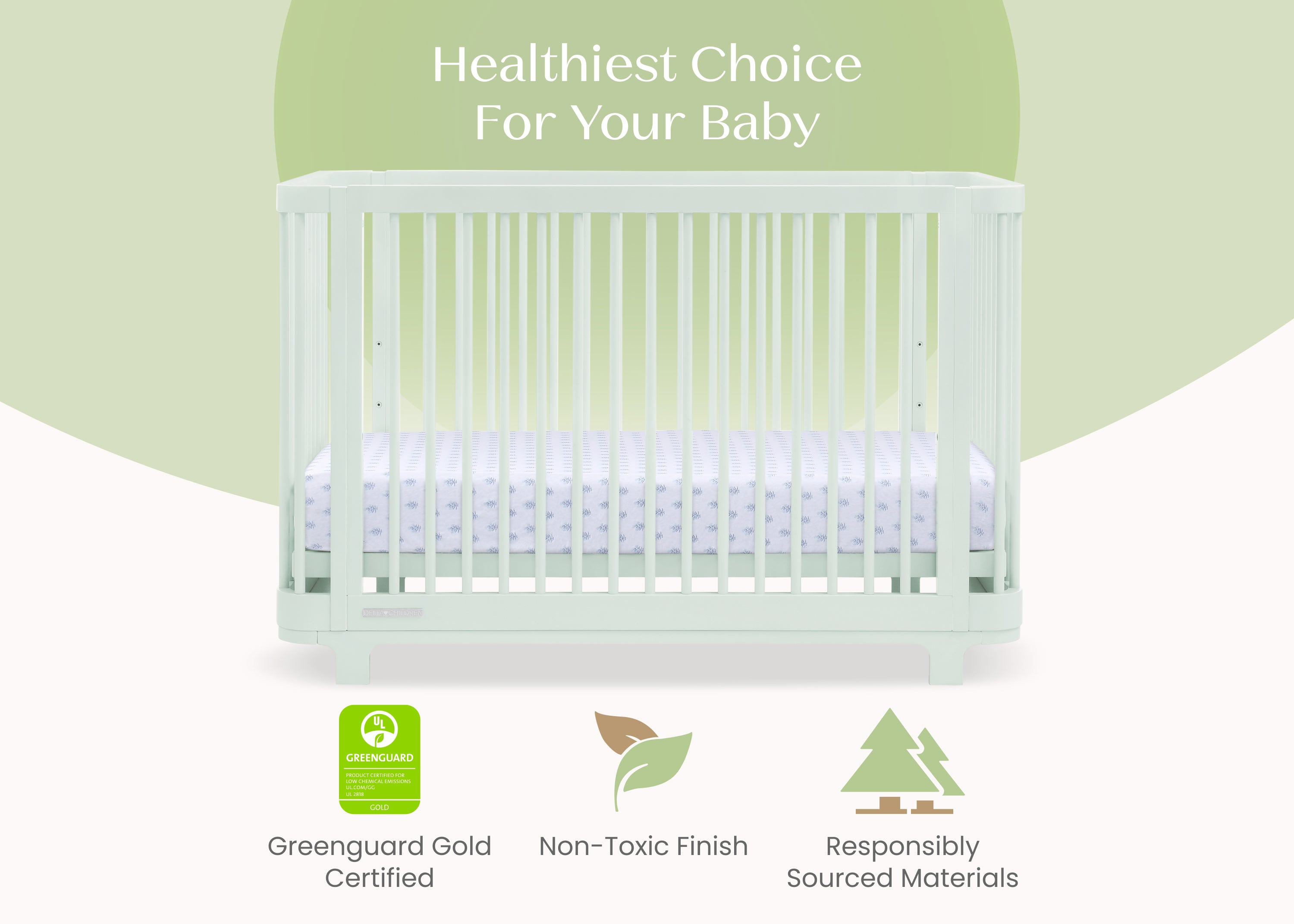 Nest 4-in-1 Convertible Baby Crib - Toddler Bed, Daybed & Full-Size Bed - Safe Nursery Furniture for Newborn to Teen - Perfect for Bedrooms, Daycare & Guest Rooms