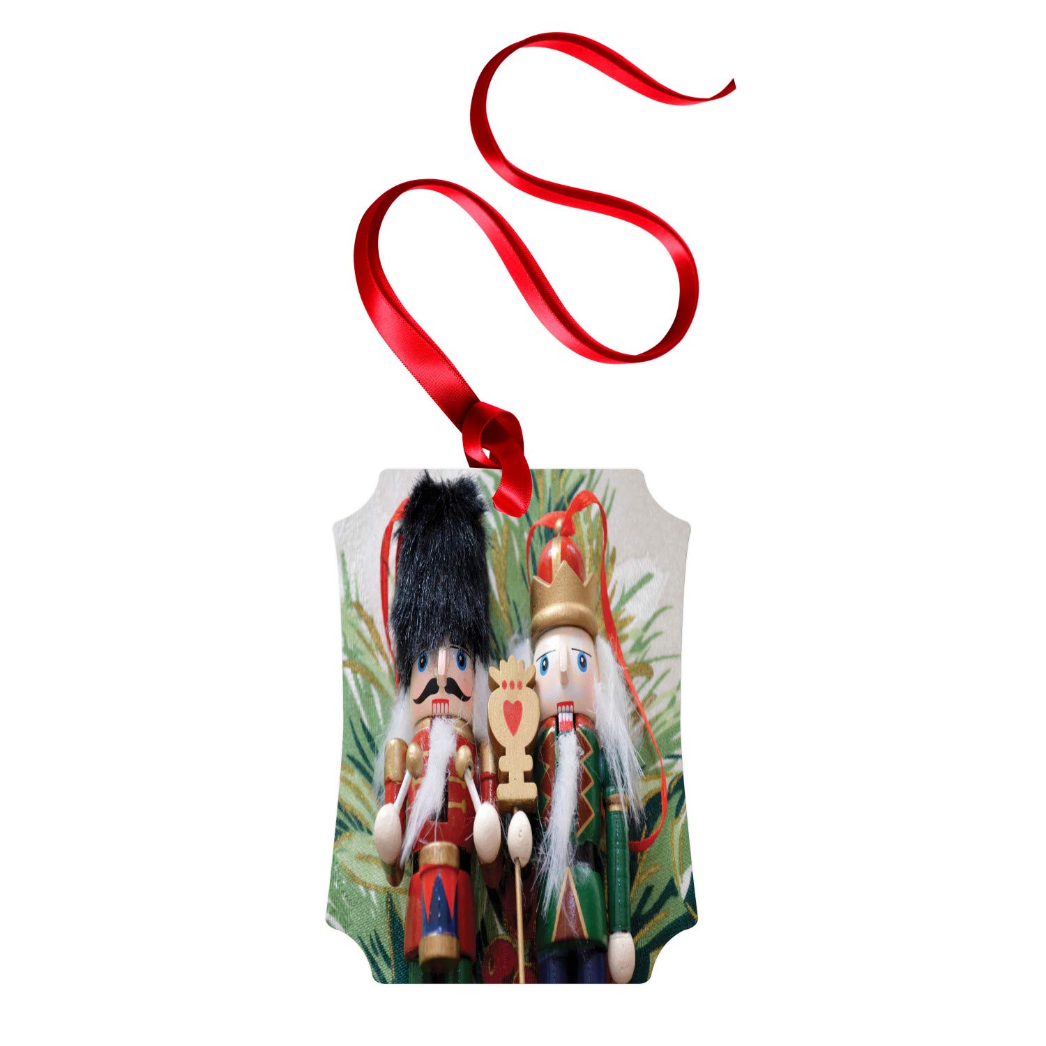 Christmas Nutcracker Flat Ornament - Aluminum Hanging Decoration with Cartoon Print, 3.94