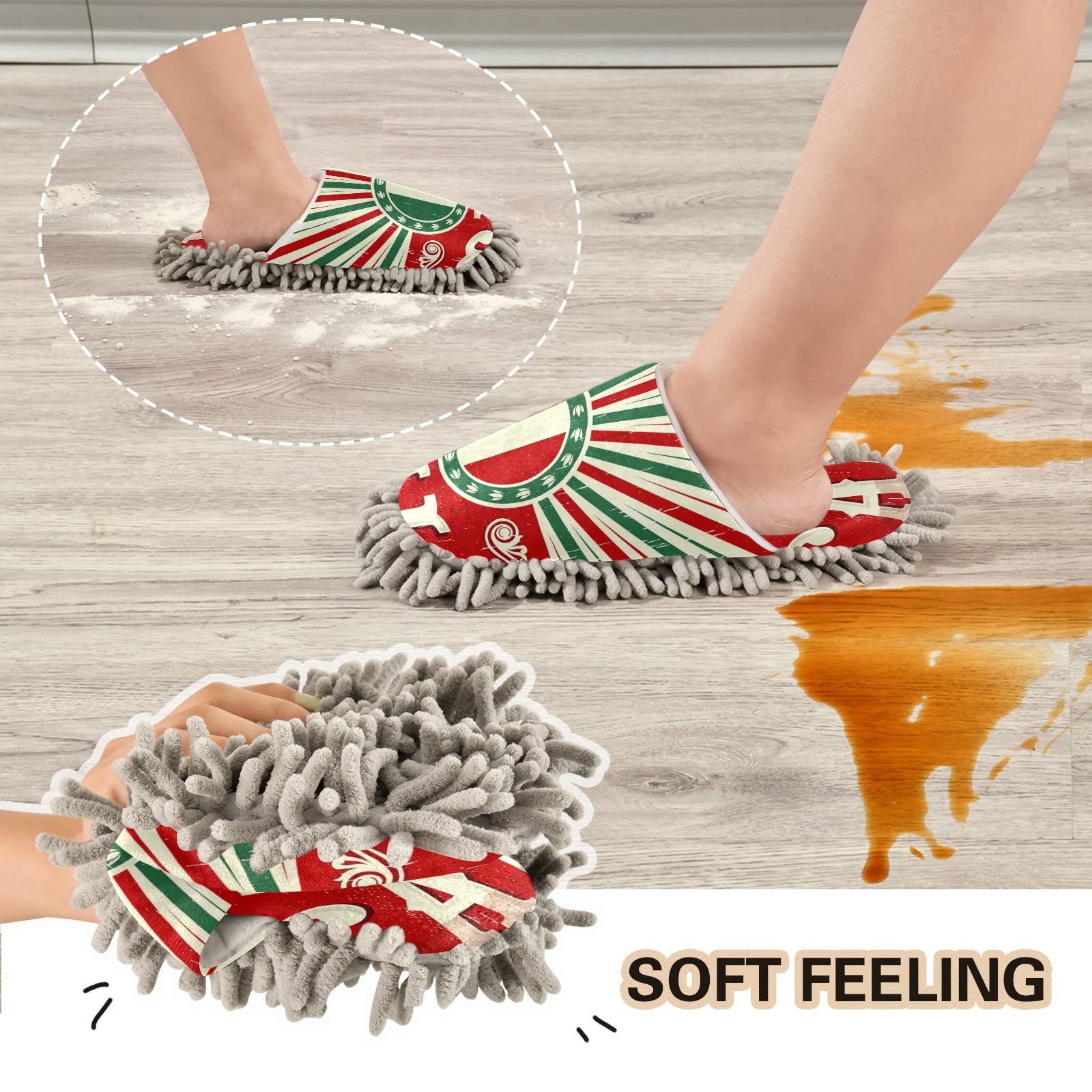 Unisex Mop Slippers Shoes - Soft Cleaning House Slippers for Dusting & Spa Use | Indoor Floor Cleaning & Relaxation (Size M-L)