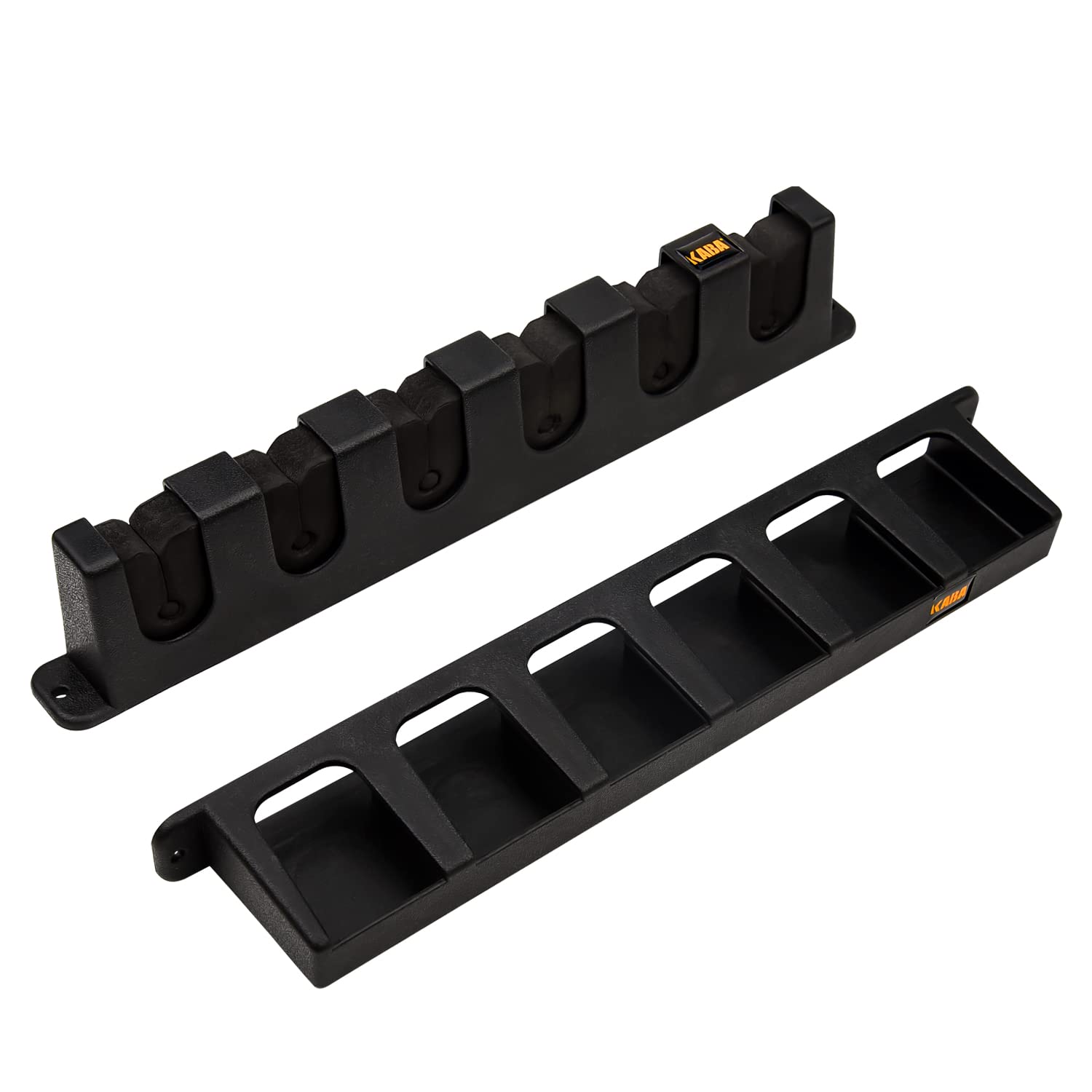 Kaba Fishing Rod Holder - Wall Mounted Garage Storage Rack for 6 Fishing Rods | Vertical Pole Organizer for Anglers | Perfect for Garage, Boat & RV Organization