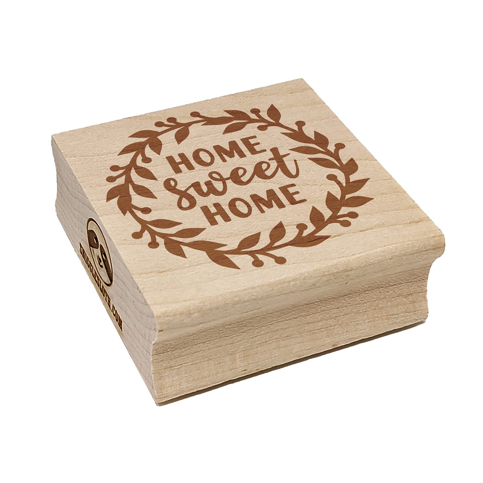 1.25 Inch Small Home Sweet Home Wreath Square Rubber Stamp for DIY Scrapbooking, Card Making, Gift Wrapping & Paper Crafting - Perfect for Handmade Greeting Cards, Journals & Home Decor Projects