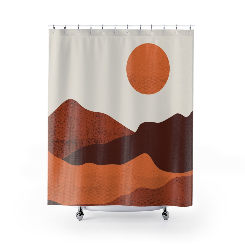 Midwest Landscape Shower Curtain - Rustic Farmhouse Bathroom Decor for Country Style Homes & Cabins | Perfect for Farmhouse, Cottage, or Vintage Themed Bathrooms