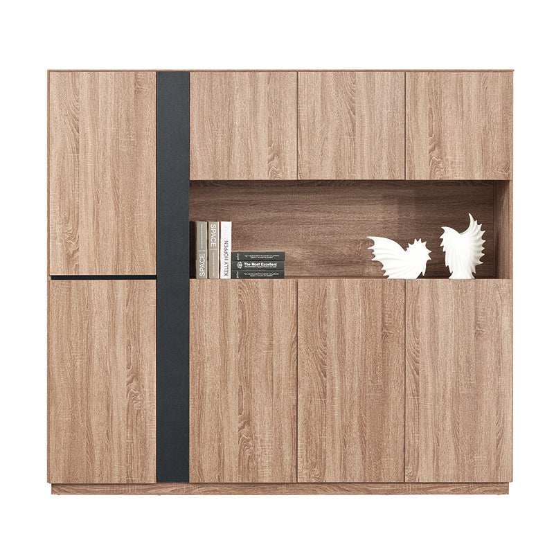 ADRIANO 218cm Light Brown Display Unit - Perfect for Living Room, Bedroom, or Office Storage & Organization