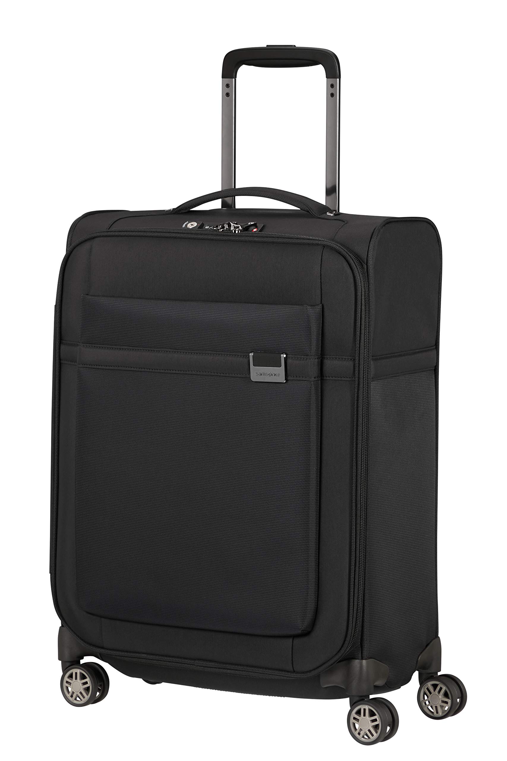 Samsonite Airea Spinner S 55cm Carry-On Luggage 41L Black Expandable Suitcase for Business Travel & Weekend Getaways - Lightweight Durable Hardshell with 360° Spinner Wheels, TSA Lock & Packing Organizer