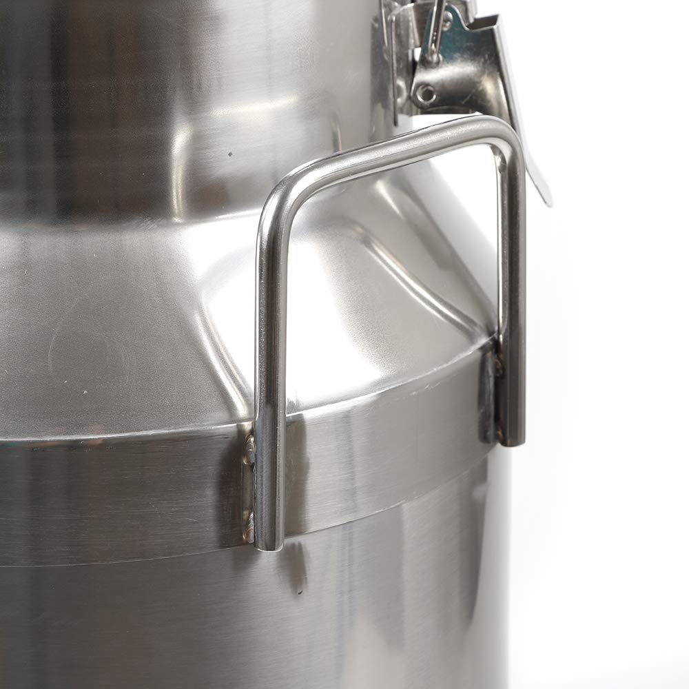 Stainless Steel Milk Can with Sealed Lid - 30L (7.92 Gallon) Leak-Proof Liquid Storage Container for Milk, Wine, Oil & Water - Heavy Duty Transport Pail with 2 Handles & Silicone Anti-Leak Ring - Perfect for Farm, Dairy, Brewing & Commercial Use