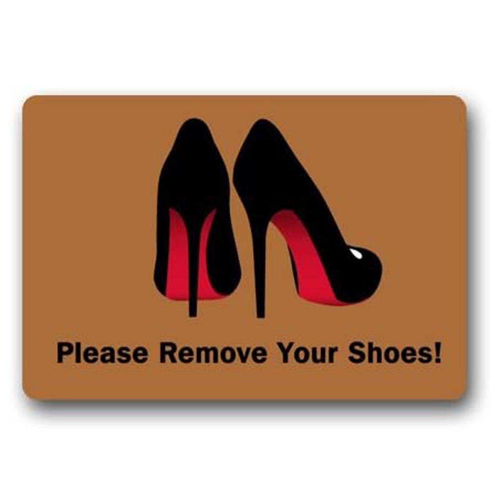 Elegant Funny 'Please Remove Your Shoes' Non-Slip Doormat - Rectangle Entryway Carpet for Indoor/Outdoor Use - Perfect for Christmas & Halloween Decor - Great for Homes, Offices, and Apartments
