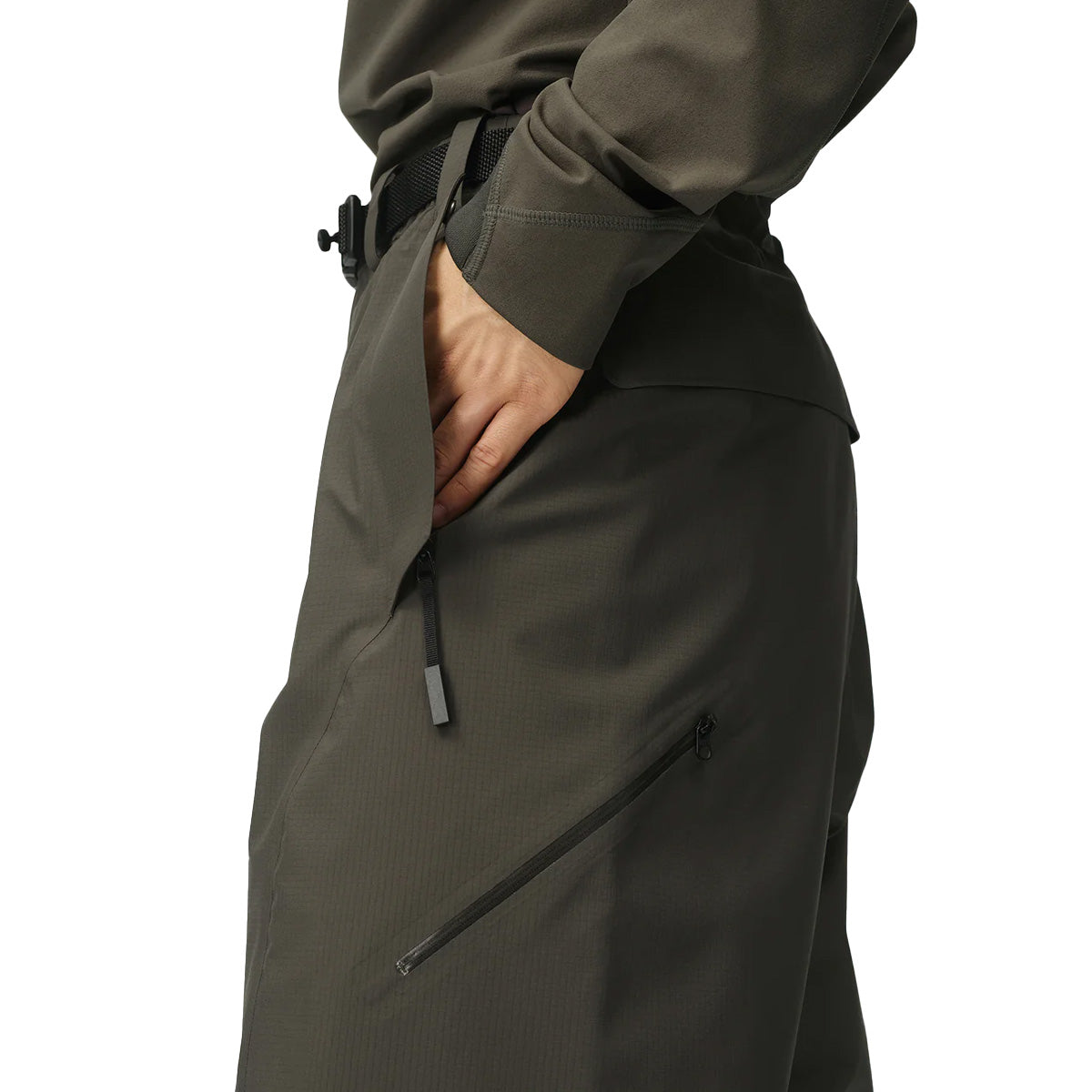 Goldwin GORE-TEX Pro 3L Shell Pants for Men - Waterproof Hiking & Skiing Pants in Black Olive - Ideal for Outdoor Adventures, Mountaineering, and Winter Sports