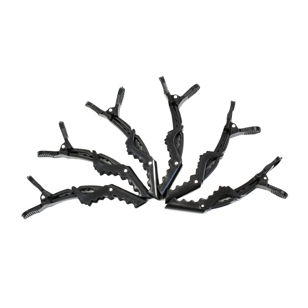 12 Pcs Alligator Hair Clips for Women - Wide Teeth Professional Hair Styling Clips for Salon, Barber & Home Use - Sectioning & Styling Hair Accessories (Black) - Perfect for Curling, Blow Drying & Updos