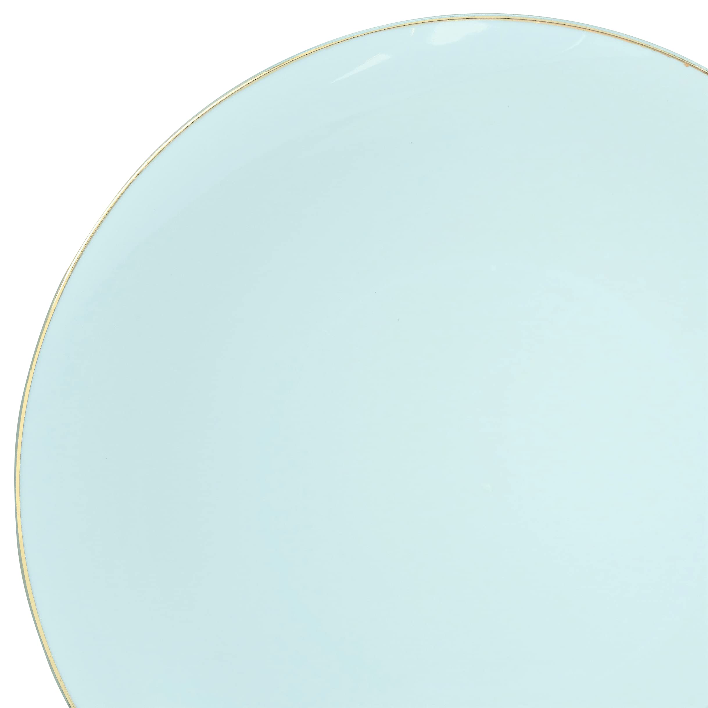 240 Pack Disposable Plastic Plates for Wedding & Party - 10.25 Inch Dinner Plates in Elegant Bali Blue & Gold - Perfect for Birthday, Baby Shower, Anniversary & Special Events
