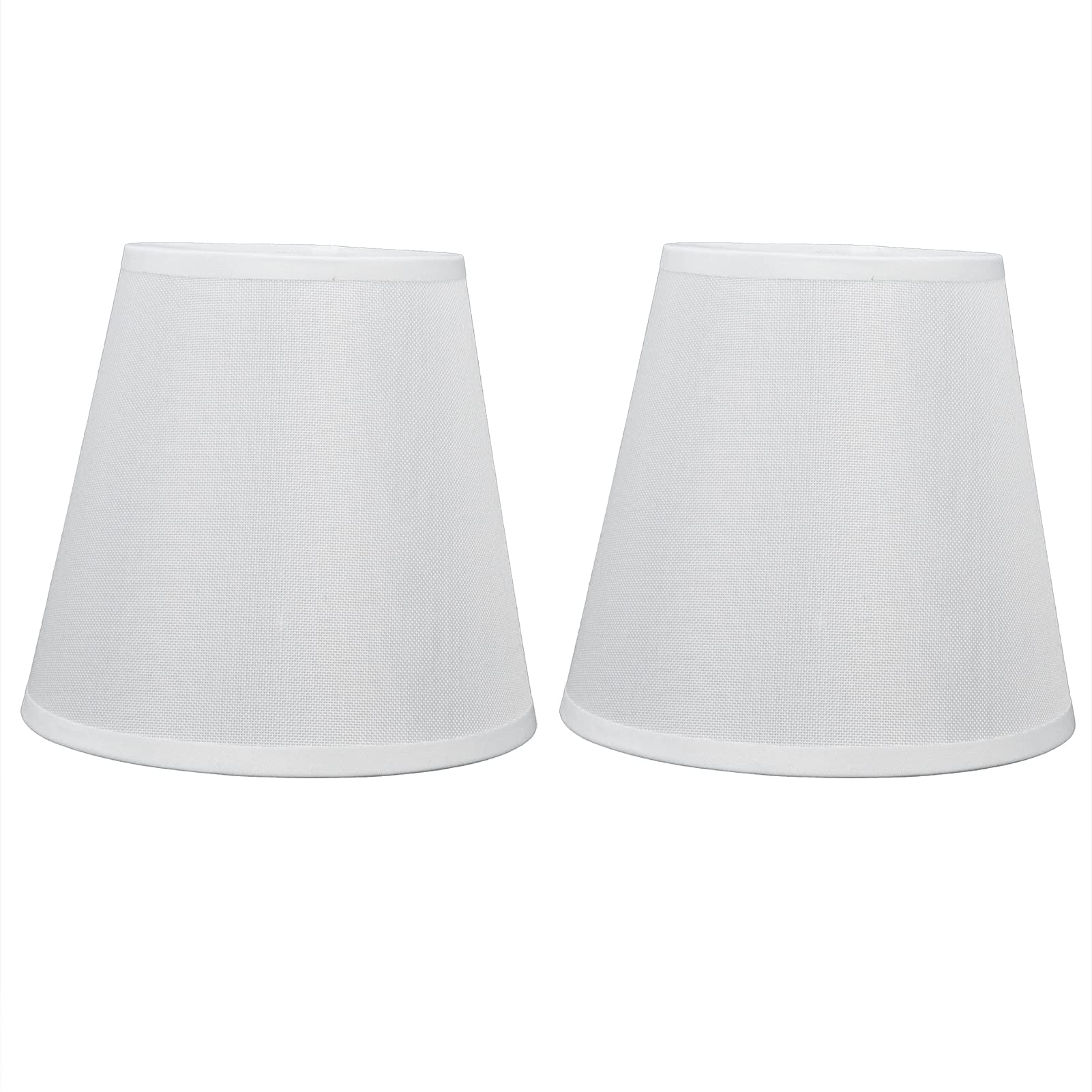 2PCS European Style Clip-On Fabric Lampshades for E14 Screw Base - 3.6x5.6x5.1 Inches (PT06 Beige) - Perfect for Candlestick Lamps, Floor Lamps, Table Lamps, Chandeliers & Wall Lights - Elegant Home & Office Lighting Decor