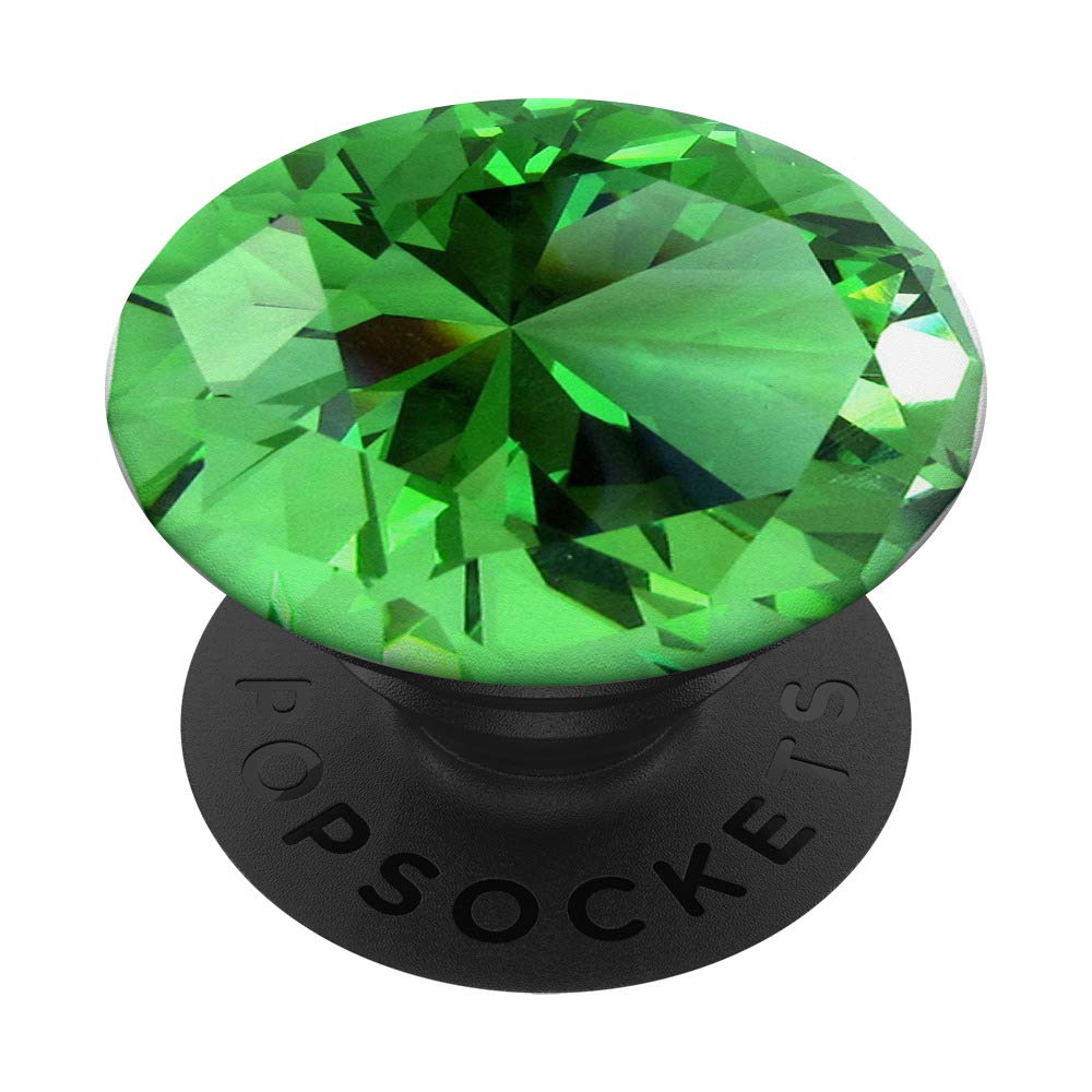 Cool Green Diamond Print Bling Glass PopSockets PopGrip: Swappable Phone & Tablet Grip with Stylish Design for Everyday Use & Travel