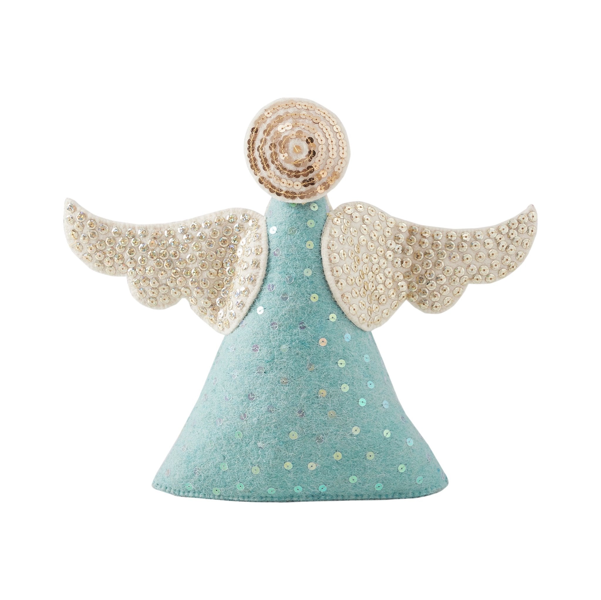 Blue Angel Christmas Tree Topper - Elegant Holiday Decor for Xmas Tree, Home, Party & Church Decorations