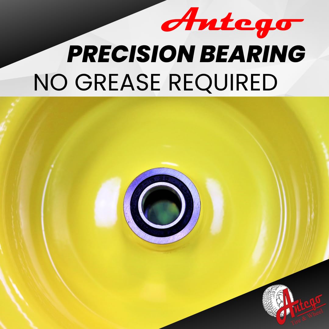 Antego 15x6.00-6NHS Lawn Mower Tires with Wheel Assemblies - Set of 2, Fits John Deere Mowers, Heavy Duty Replacement Tires with Precision Ball Bearings for Smooth Riding - Perfect for Lawn Care, Landscaping and Garden Maintenance