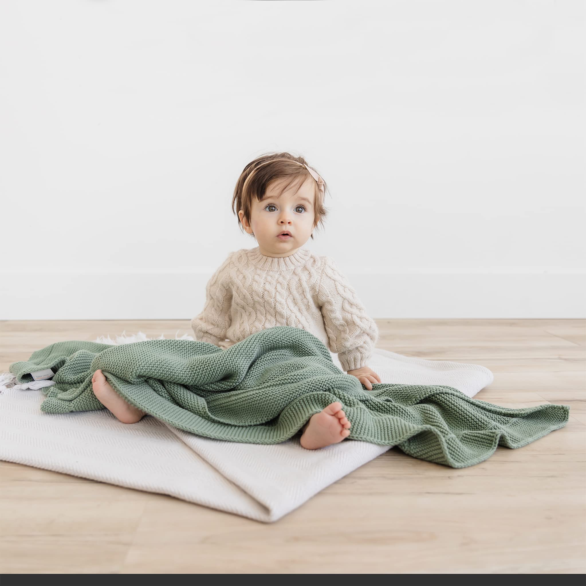 Natemia Ultra Soft Organic Cotton Knitted Baby Receiving Blanket - 30