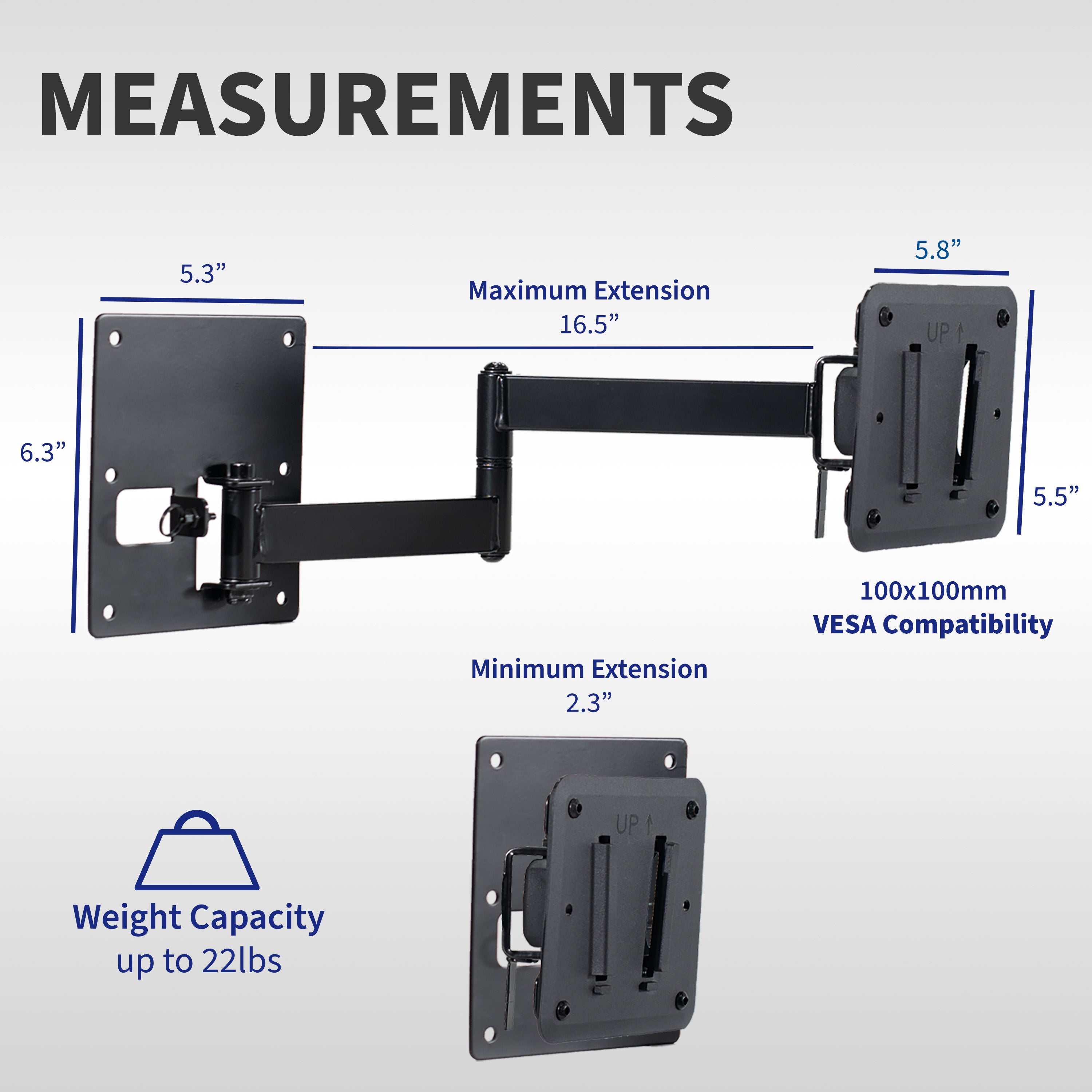 RV TV Mount with Articulating Arm - Adjustable Swivel Bracket for Motorhomes & Campers - Perfect for Road Trips & Outdoor Adventures