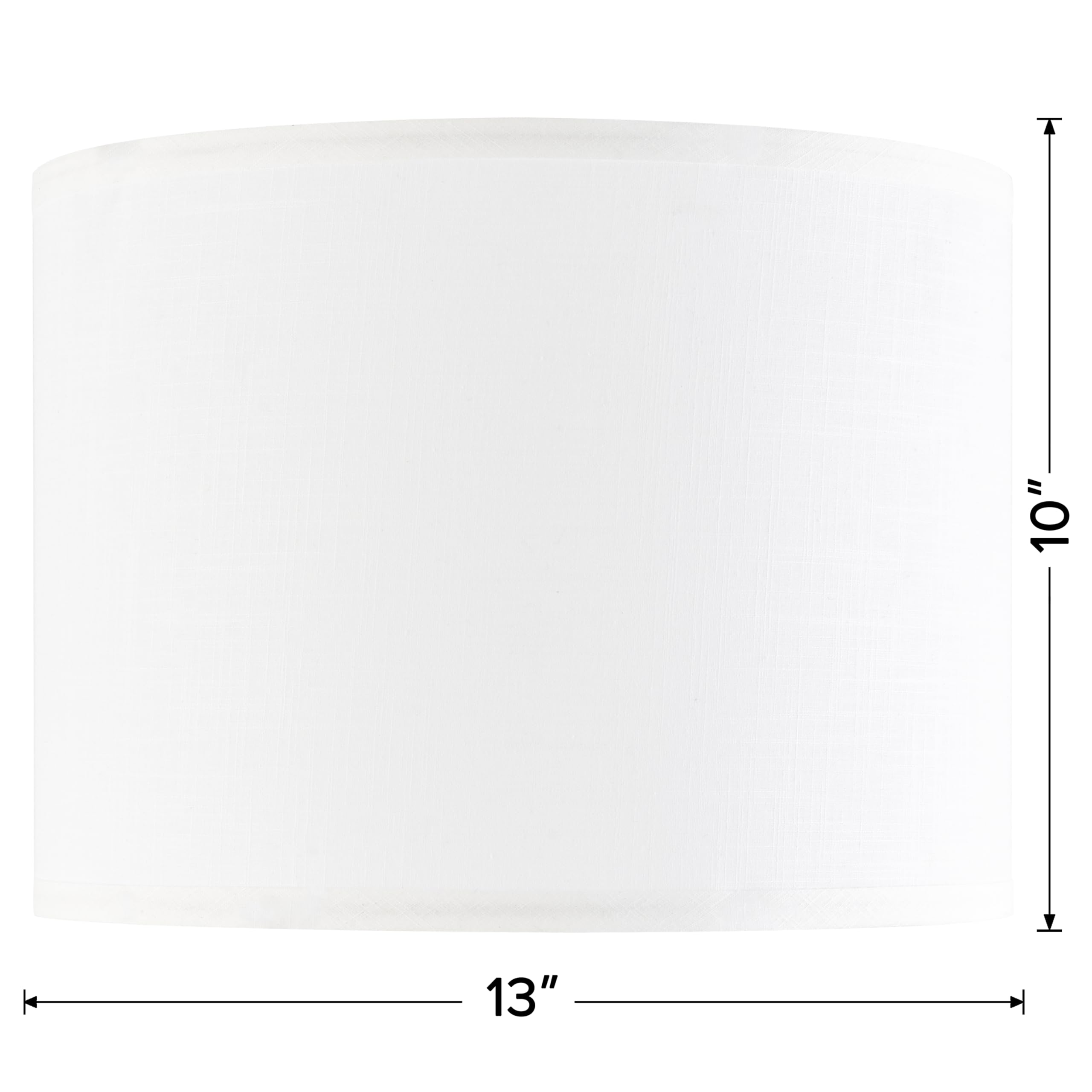 Premium Linen Lamp Shades Set of 2 - White Textured Drum Lamp Shade 13