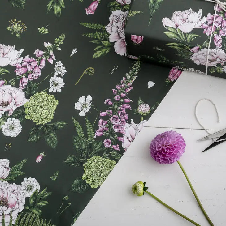 Eco-Friendly Summer Garden Gift Wrap Paper - Floral Design for Birthday, Wedding & Party Favors - Perfect for DIY Crafts & Gift Packaging